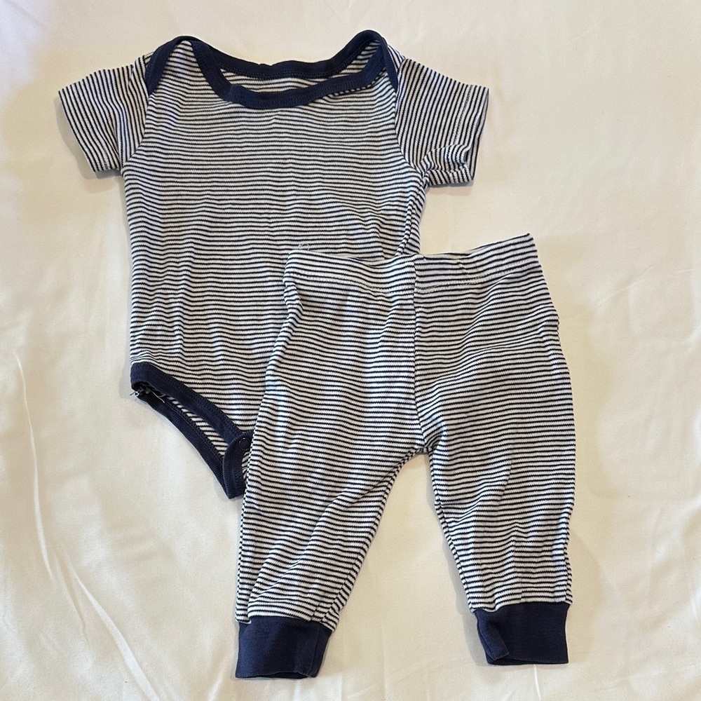 Navy Striped Kids Matching Set